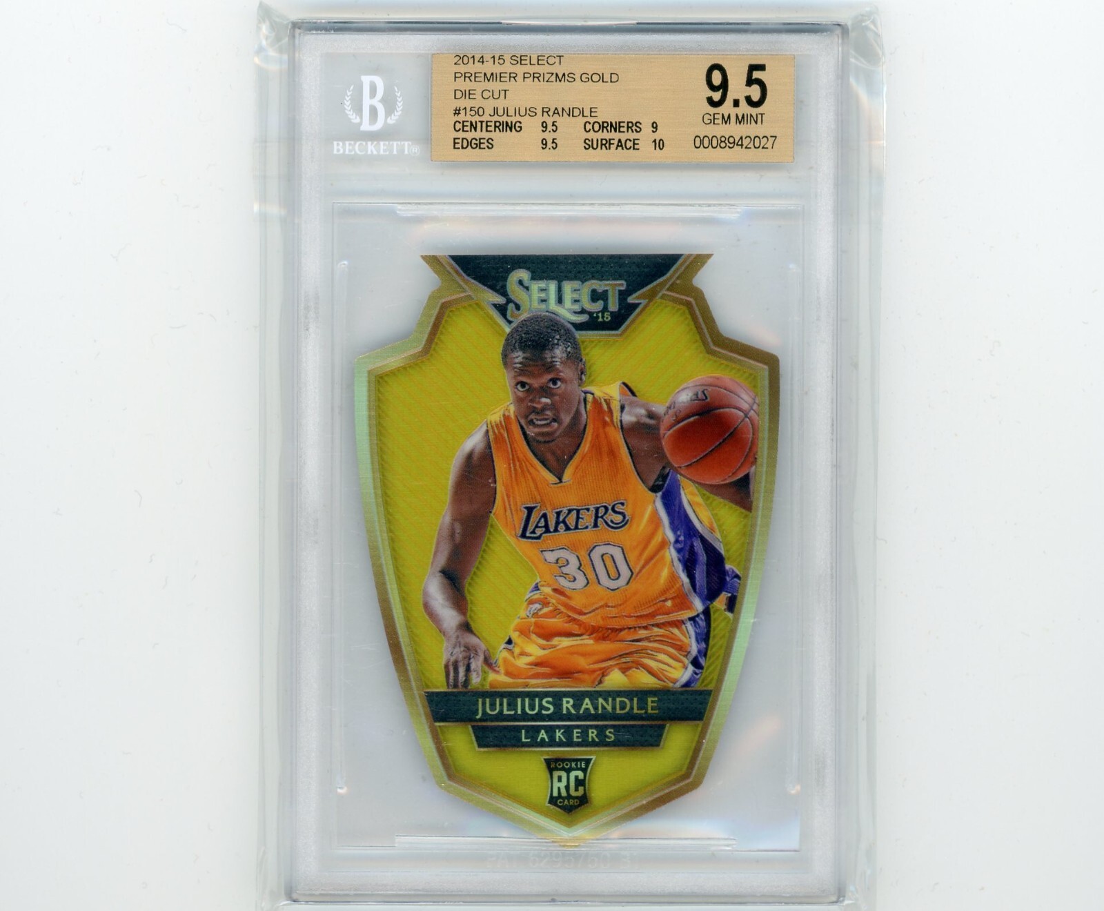 2014-15 Panini Select Diecut Gold Prizm Rookie #150 Julius Randle 9/10 BGS 9.5