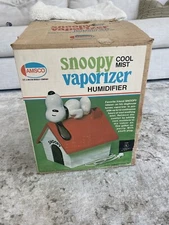 VINTAGE 1975 SNOOPY COOL MIST VAPORIZER  HUMIDIFIER AMSCO MB BOXED PEANUTS WORKS