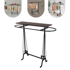 Black Clothing Display Stand 55.1in Commercial Clothes Hanging Rack Ellipse NEW
