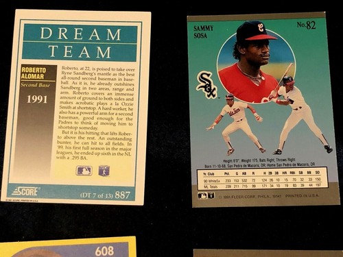 12 Lot 1991 Baseball Stars, Some HOF Roberto Alomar, Sammy Sosa, Dawson NRMT/MT - Picture 6 of 8