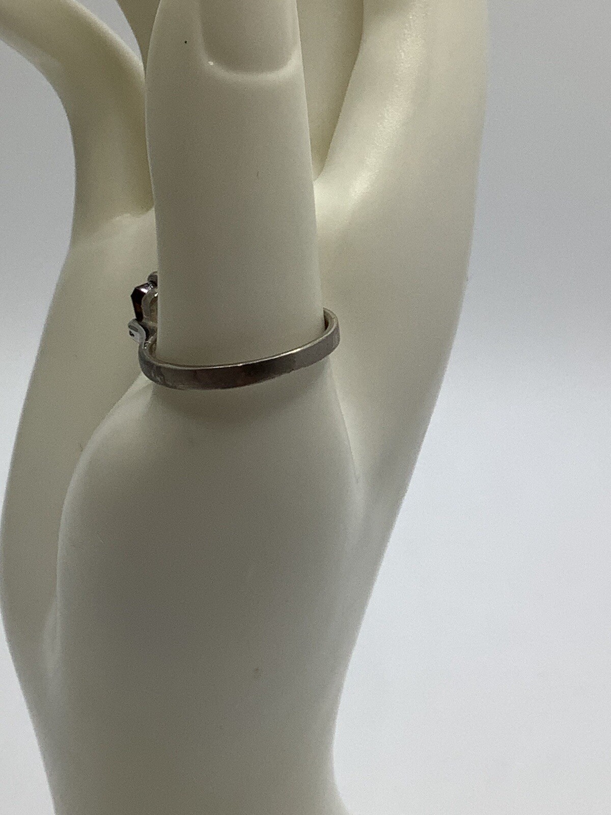 Rectangular Brown Amber Cut Glass Stone Cocktail … - image 6