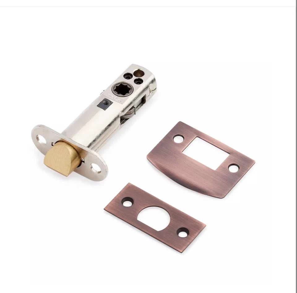 Juego de puertas de entrada de latón macizo - sin respaldo - mano izquierda - bronce frotado con aceite Foto 2 de 4