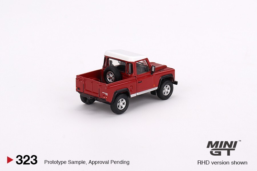 ミニカー MINI GT Land Rover Defender 90 Pickup Mini GT 1:64 Land Rover Defender 90 Pickup – Masai Red #323
