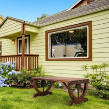 2-Person Patiohair Rustic Wooden Log Loveseat Bench Backyard Garden Brown