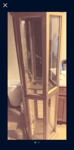 Vintage Lit Curio Cabinet Display Case Antique
