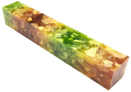 CHARNWOOD Crush Acrylic Pen Blank Green and Orange - AB07 TYSH41 - Picture 3 of 3