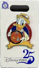 2025 Disney Parks 25th Anniversary Pin Trading Donald Duck Pin Board OE Pin