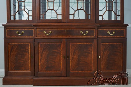 67227: STICKLEY 4 Door Mahogany Chippendale Style Breakfront China Cabinet - Picture 12 of 22