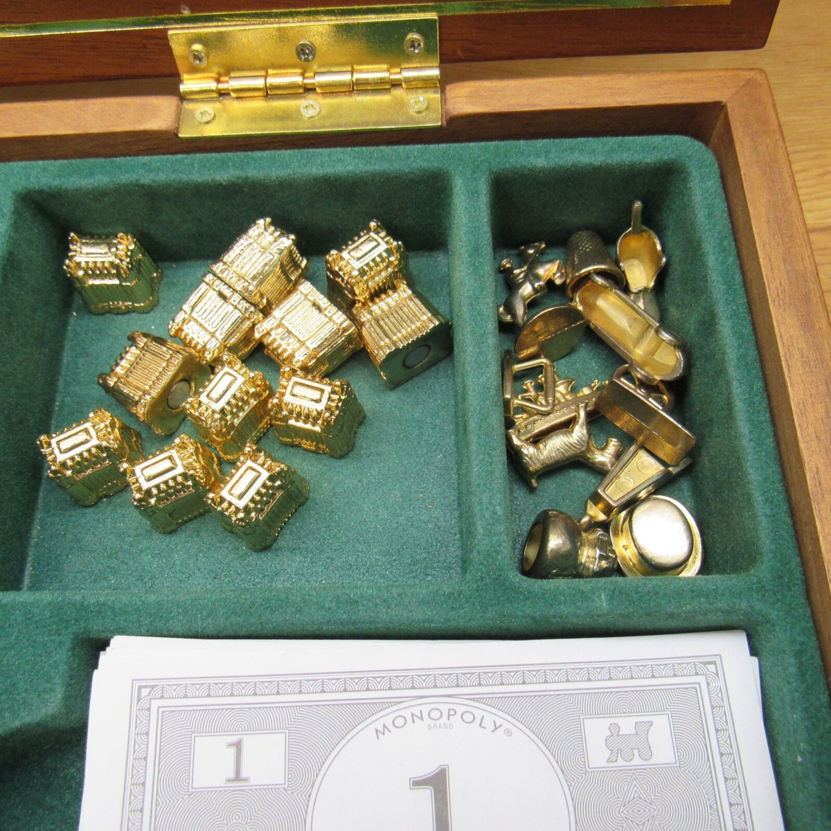 2006 Danbury Mint Wooden Monopoly Drawers Bank Magnetic Deluxe