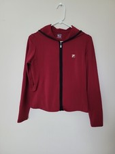Fila Red Full Zip Long Sleeve Hoodie Sweatshirt Women's M