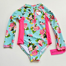 Betsey Johnson Little Girls 6 1 Pc Rash Guard Bodysuit Swimsuit Long Sleeve UV