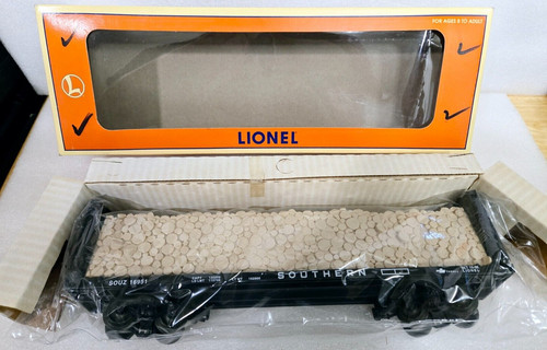 CARRO PLANO MAMPARO SUR escala O Lionel 6-16951 con carga de madera cortada simulada | Zustand: New