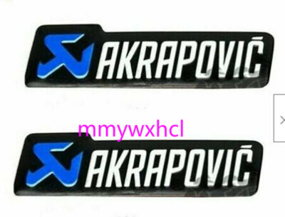 New 2pc Akrapovic Aluminium Heat-resistant Motorcycle Decal - Foto 3