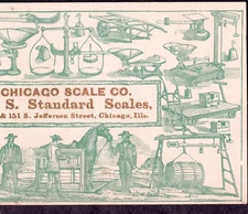 Chicago Scale Company 1800's Antique U.S. Standard Scales Advertising Trade Card