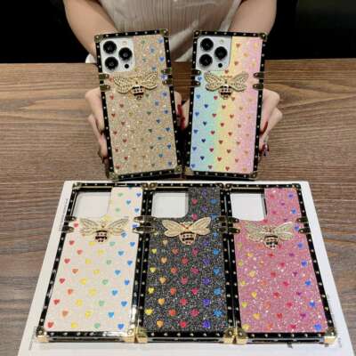 Cute Shockproof Glitter Bee Case Cover For iPhone 13 Pro Max 12 11 XS XR 6 7 8