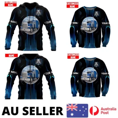 Truck Hoodie Truckie Driver Highway Mack Volvo Isuzu Kenworth Scania - AU Stock - Photo 1/4