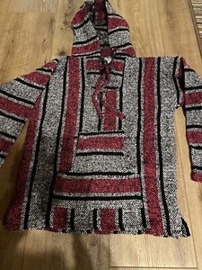 El Paso Saddle Blanket Co Baja Hoodie Mexican Pullover Hippie Southwest Child M