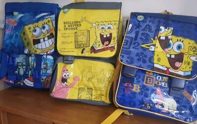 3x Spongebob Schwammkopf erweiterbar Rucksack Paket Nickelodeon Brandneu mit Etikett Accademia