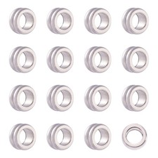 50pc 8mm 304 Stainless Steel Grooved Column Large Hole Beads Spacer Slide Charms