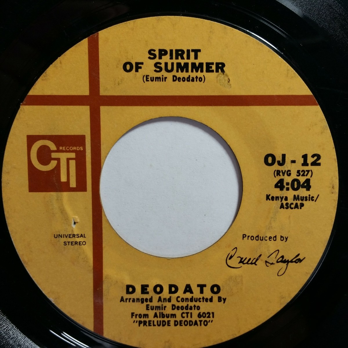 DEODATO Spirit Of Summer b/w Also Sprach Zarathustra OJ12 7