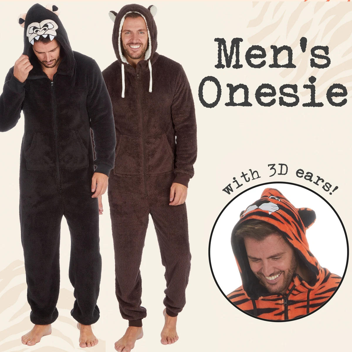 Adult Mens 1Onesie Animal Hoooded Novelty Boys All in One PJs One