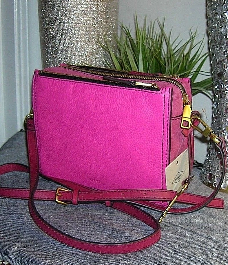 Fossil Campbell Pink Women s Crossbody Bag Shoulder Bag new eBay
