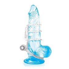 Dual Vibrating Penis Sleeve Love Cock Ring Cage Male Girth Enhancer Enlarger