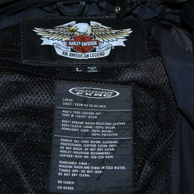 HARLEY DAVIDSON FXRG MIDWEIGHT LEATHER JACKET w COCONA LINER Sz L