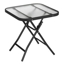 EUGAD Klapptisch Gartentisch Balkontisch Bistrotisch klappbar 46x46x48cm Glas