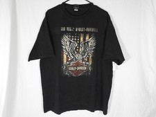 Black Las Vegas Harley Davidson T-Shirt w/ American Flag  Eagle. Men's X-Large.