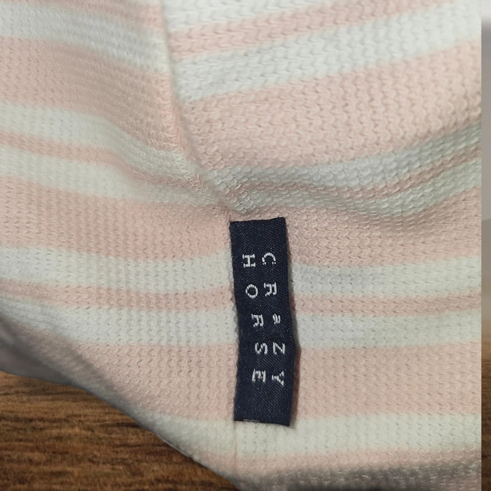 Suéter Crazy Horse De Colección Y2K Para Mujer Talla L Tejido Rayas Rosa Pastel Blanco WB5 Foto 4 de 4