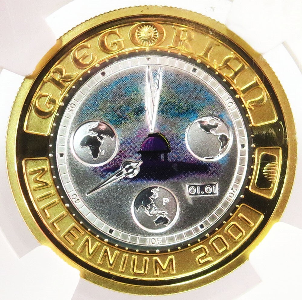 2001 GOLD & SILVER BI-METAL AUSTRALIA MILLENNIUM NGC PROOF 70