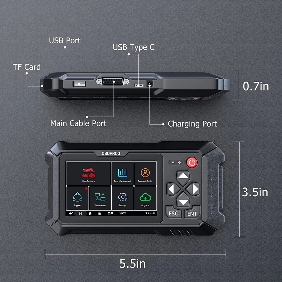 OBDPROG MOTO 100 Motorcycle Scanner OBD2 Full System Diagnostic Tool ECU Coding - Image 4 of 4