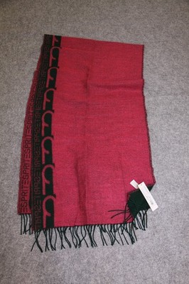 GROSSER SCHAL DUNKELGRÜN DUNKELROSA MIT TASCHEN 51 x 190 cm VON ESPRIT