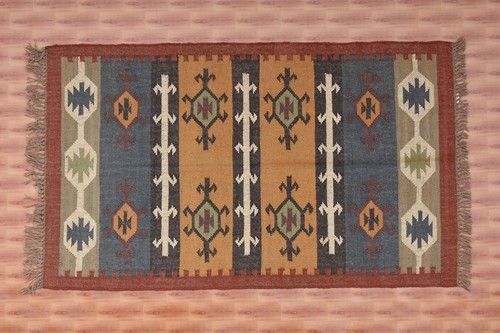 Living Room Decor Handmade Rug Jute Kilim 3x5 Multicolor Carpet Mat Rug
