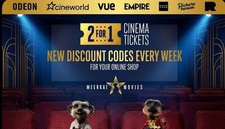 MEERKAT MOVIES 2 FOR 1 Cinema TICKET CODE - TUE OR WED