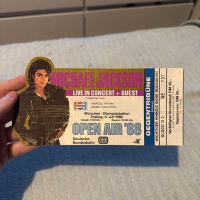 RARE 1988 Michael Jackson original concert ticket for 8.7.88 in Germany Munich. 