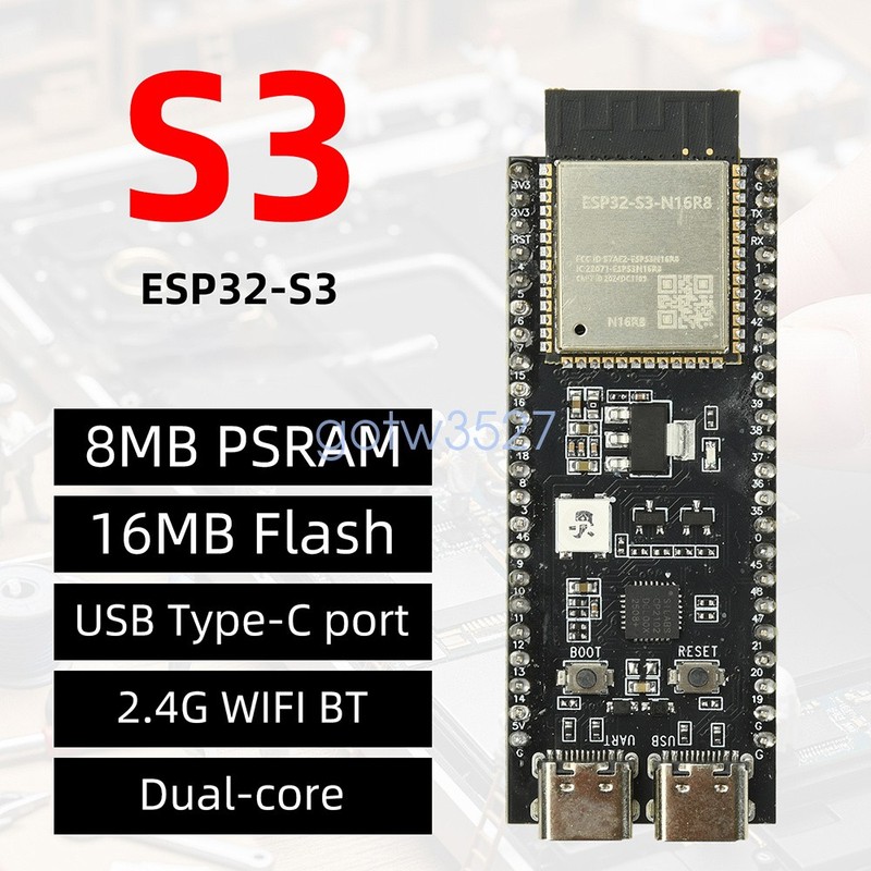 ESP32-S3 Dev Board Wireless Module with 2.4GHz Wi-Fi BLE 5.0, 16M Flash 8M PSRAM