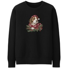 Christmas Beagle Sweatshirt Autumn Fashion Women Xmas Wreath Jumper Festive W...