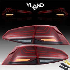 Red VLAND LED Tail Lights For 2015-19 Volkswagen Golf 7 & MK7.5 GTI W/Sequential