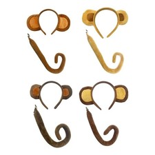 Monkey Ears and Tail Set Cute Cosplay Props for Christmas Stage Performance