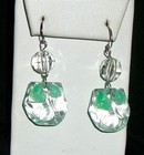 Vintage Lucite Bauble Earrings-Green Clear Pierced — photo 1