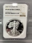 2007 W American Silver Eagle - NGC - PF 69 Ultra Cameo