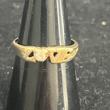 14ct Gold LOVE Ring 2.55 Grams Size N with small white stone in the O! Fabulous