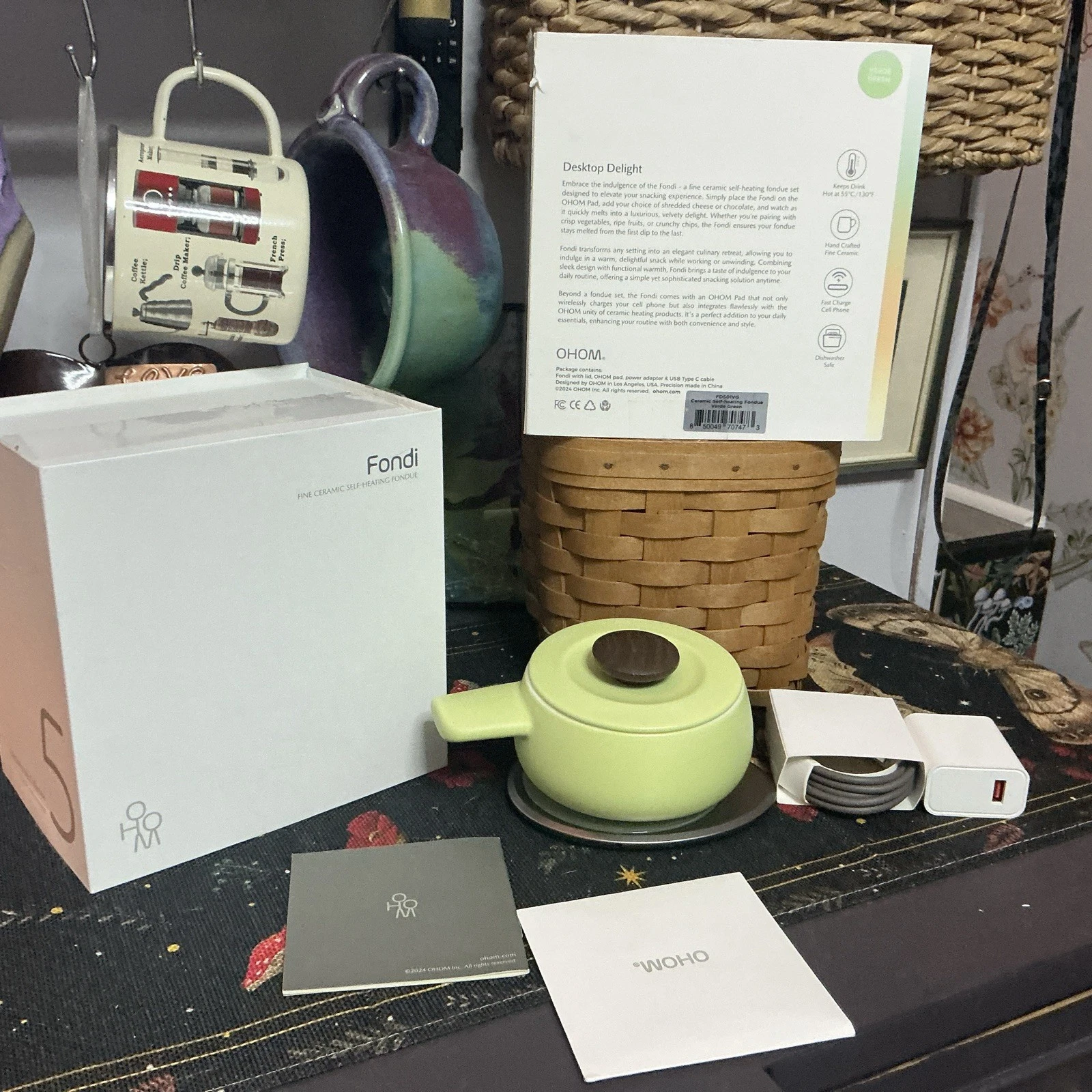 Fondi Self Heating Fondue Set (Verde Green) NEW Complete With Box And Papers
Opens in a new window o