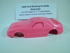 HO scale Slot Car Custom Resin body 1992 Neon Red Ford Mustang Fox Body Fits AFX