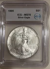 1995 1 oz Silver American Eagle (Brilliant Uncirculated) ICG MS70 !!!