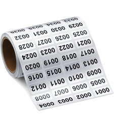 0001 to 2000 Consecutive Inventory Number Stickers Roll Waterproof Labels
