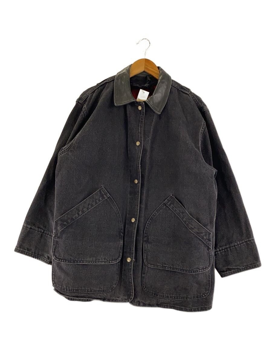 Woolrich 90S/Jacket/Ca05331/Made In Usa/Lining Blanket/Black Denim/Collar Leathe