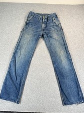 Vtg OshKosh B'gosh Jeans Womens XXS Boys 10-12 Blue Relaxed Straight Carpenter